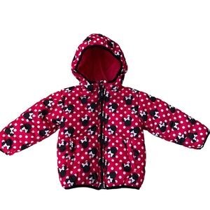 Disney Jr. | Pink and White Polka Dot Winter Coat | Size 2T